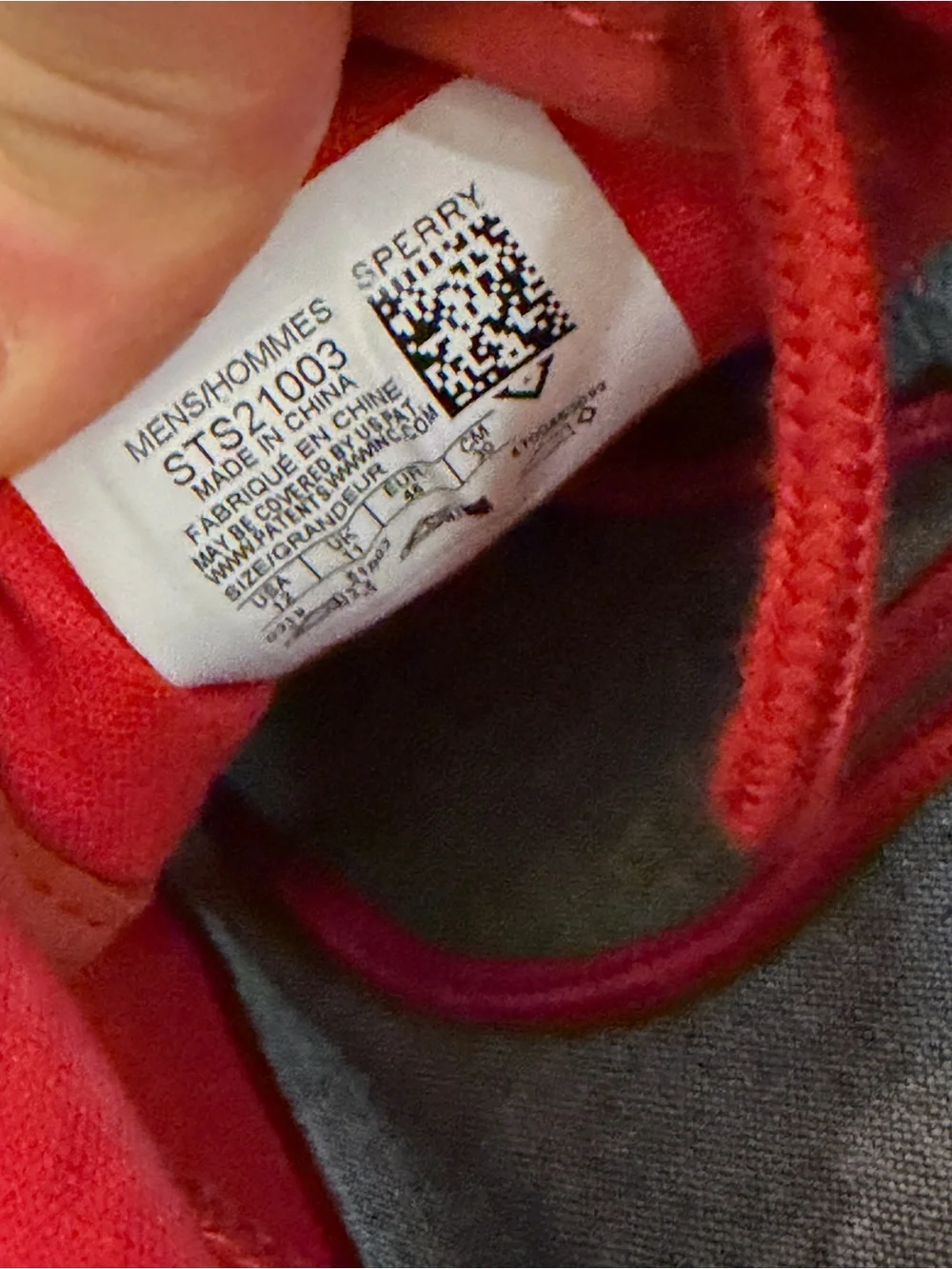 Sperry Men's Red Lace-Up Boat Shoes with White Trim